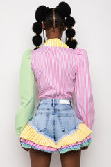 ON YOUR RADAR PUFF SLEEVE COLORBLOCK BODYSUIT