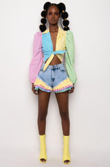 ON YOUR RADAR PUFF SLEEVE COLORBLOCK BODYSUIT