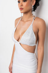 ON YOUR WISHLIST MINI DRESS WITH RHINESTONE BRA