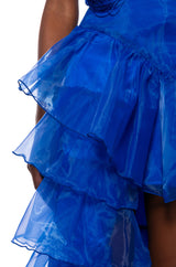 ONCE UPON A DREAM RUFFLE MAXI SKIRT IN ROYAL BLUE