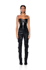 ONE STEP AT A TIME CARGO POCKET SKINNY VEGAN LEATHER