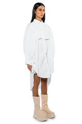 ONE STEP CLOSER OVERSIZED POPLIN BUTTON DOWN DRESS