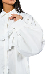 ONE STEP CLOSER OVERSIZED POPLIN BUTTON DOWN DRESS