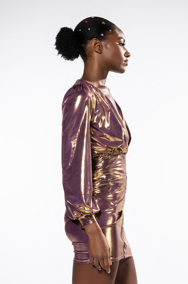 ONLY ONE IN THE ROOM METALLIC DRESS
