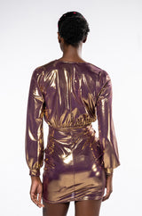 ONLY ONE IN THE ROOM METALLIC DRESS