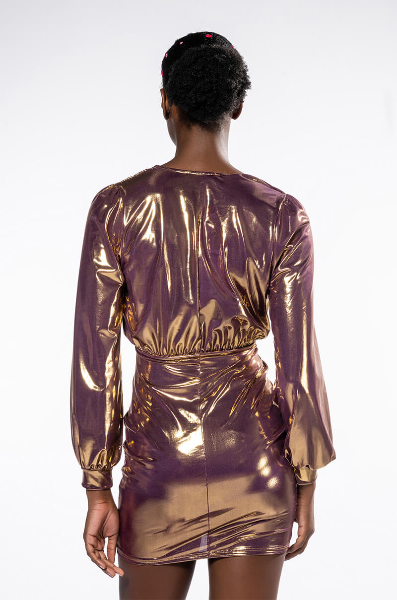 ONLY ONE IN THE ROOM METALLIC DRESS