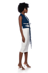 OPEN CONCEPT TIE FRONT VEST