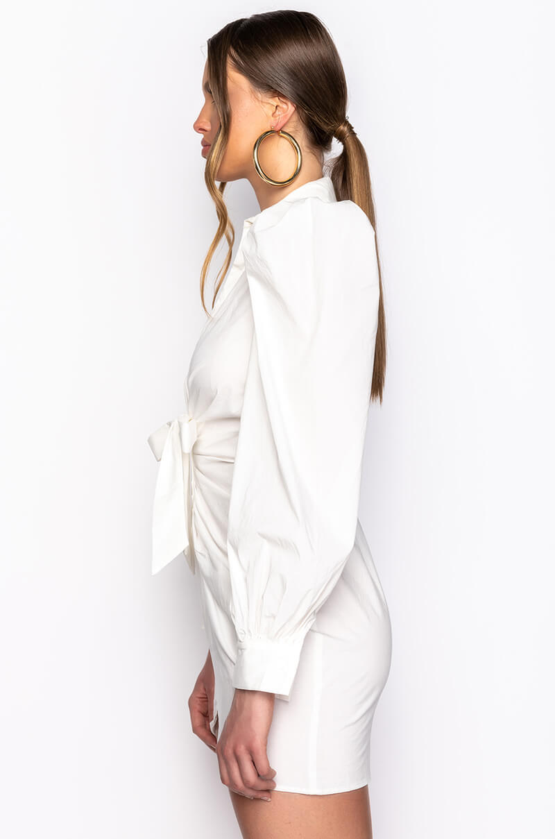 OUT OF MY WAY SLEEVE DETAIL MINI DRESS