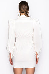 OUT OF MY WAY SLEEVE DETAIL MINI DRESS