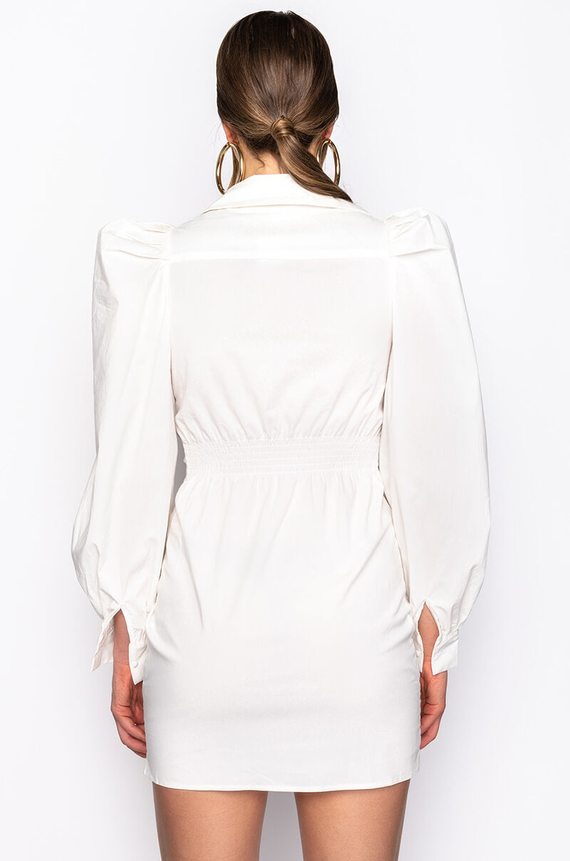 OUT OF MY WAY SLEEVE DETAIL MINI DRESS