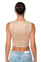 OUT OF THIS GALAXY RHINESTONE MESH TOP
