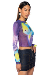 OUT OF THIS WORLD LONG SLEEVE MESH BODYSUIT