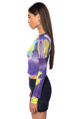 OUT OF THIS WORLD LONG SLEEVE MESH BODYSUIT
