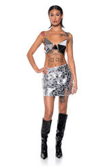 OUT OF THIS WORLD MIRRORED CHAIN BRA
