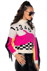OUTNUMBERED FRINGE DETAIL TURTLENECK SWEATER