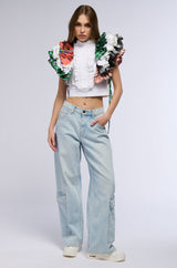 OVER AND OVER PLAID RUFFLE TOP