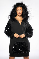 OVER THE TOP HOODED DRESS