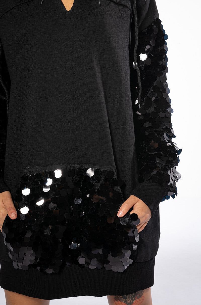 OVER THE TOP HOODED DRESS