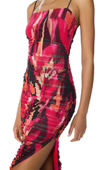 OVERSEAS VACATION MESH MIDI DRESS