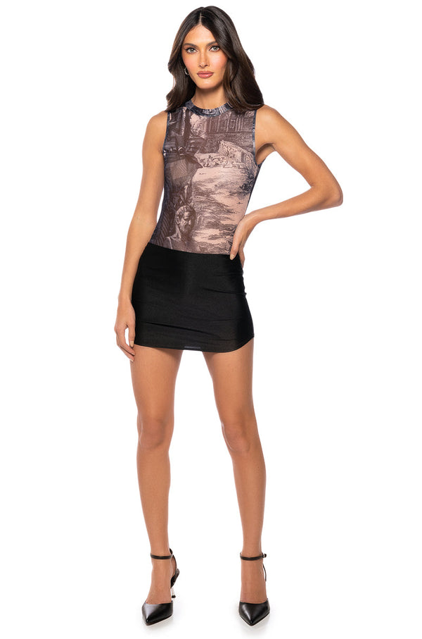 PARADISE SLEEVELESS ABSTRACT BODY SUIT