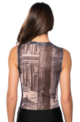 PARADISE SLEEVELESS ABSTRACT BODY SUIT