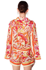 PAISLEY PLEASE TIE FRONT BLOUSE