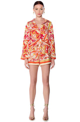 PAISLEY PLEASE TIE FRONT BLOUSE