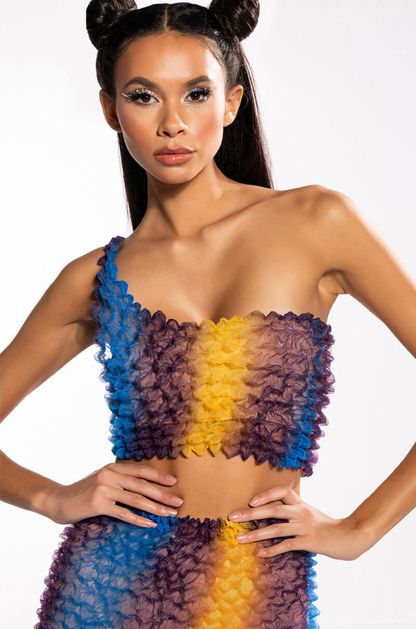 PALOMA TEXTURED ONE SHOULDER TOP