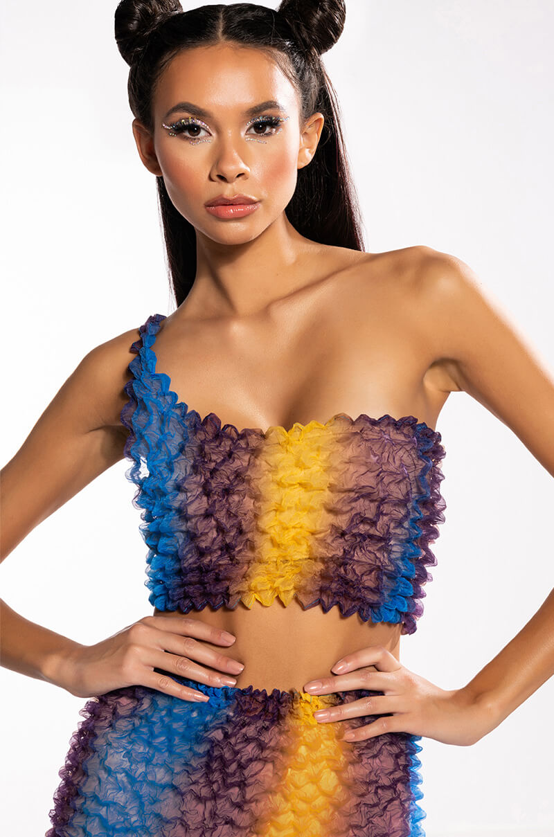 PALOMA TEXTURED ONE SHOULDER TOP