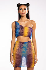PALOMA TEXTURED ONE SHOULDER TOP
