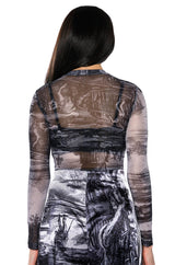 PARADISE LONG SLEEVE ABSTRACT BODY SUIT