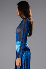 PARADISE LONG SLEEVE ABSTRACT BODY SUIT