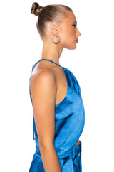 PARADISE HALTER SATIN TOP