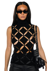 PARALLEL DIMENSION SLEEVELESS TURTLENECK