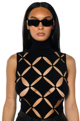 PARALLEL DIMENSION SLEEVELESS TURTLENECK