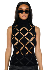 PARALLEL DIMENSION SLEEVELESS TURTLENECK