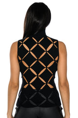 PARALLEL DIMENSION SLEEVELESS TURTLENECK