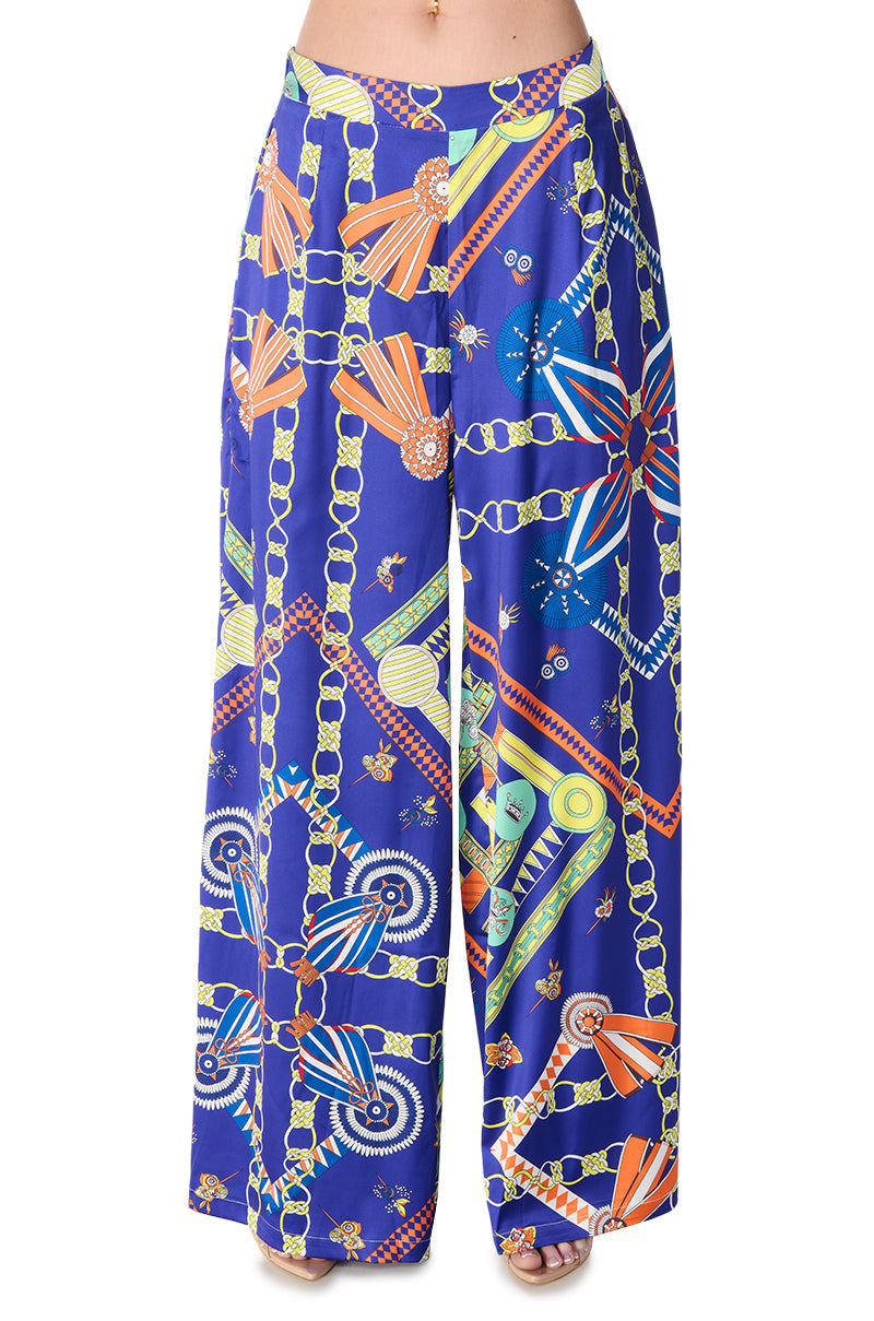 PARISIAN SATIN PRINTED PALAZZO PANT