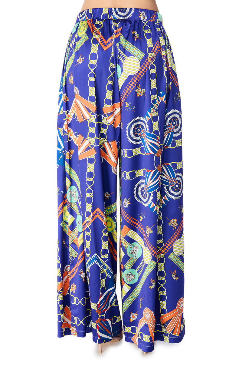PARISIAN SATIN PRINTED PALAZZO PANT