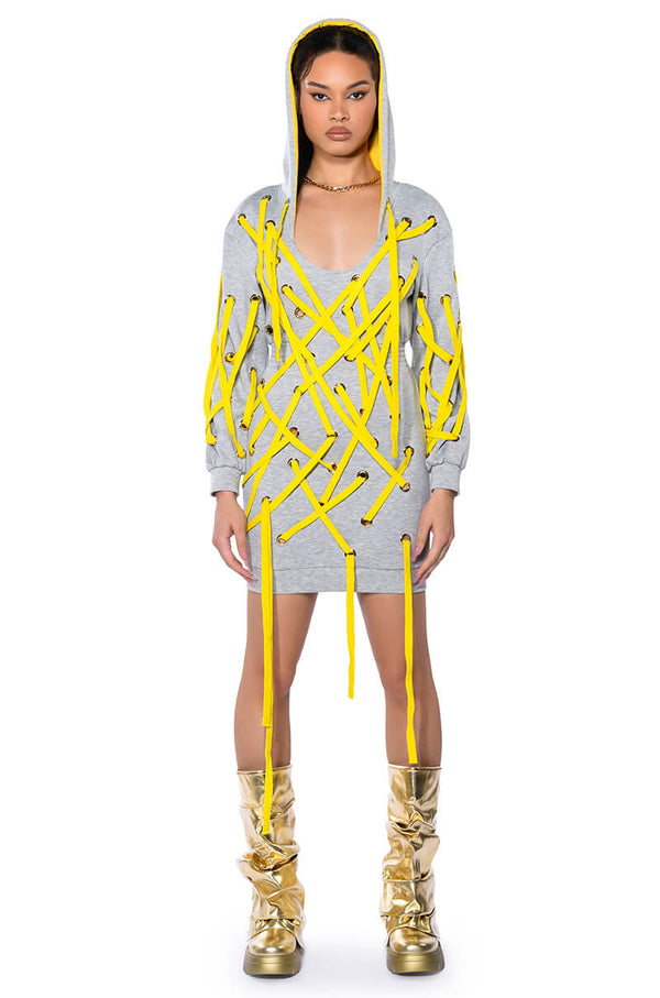 PARKER STRING DETAIL SWEATSHIRT DRESS