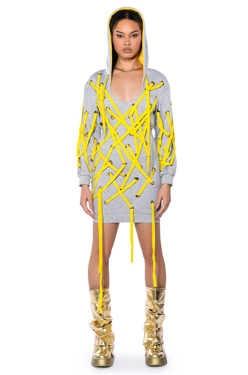 PARKER STRING DETAIL SWEATSHIRT DRESS