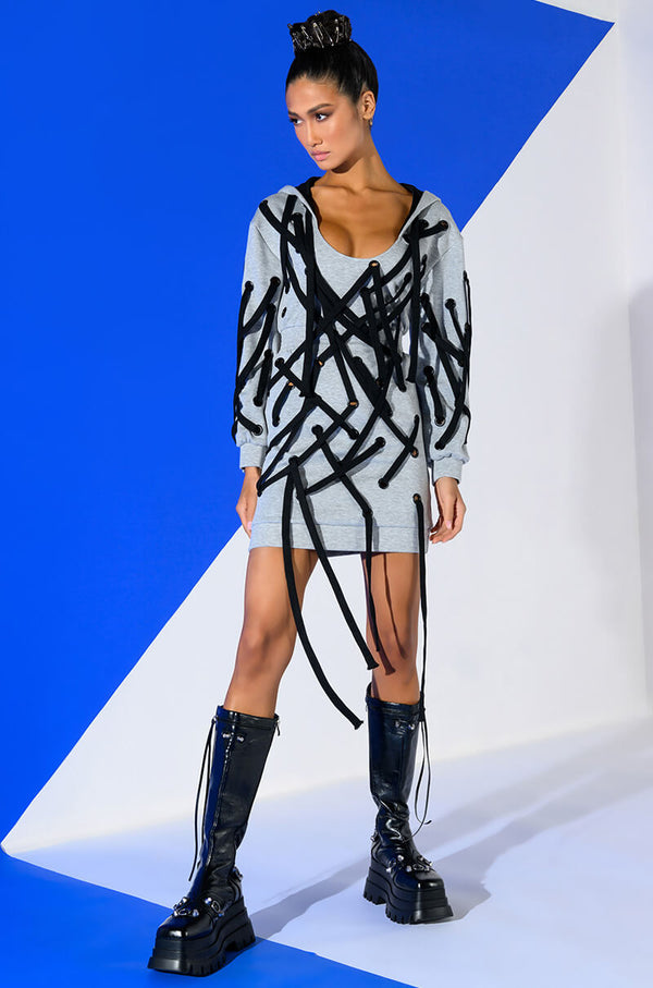 PARKER STRING DETAIL SWEATSHIRT DRESS