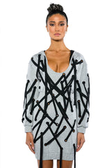 PARKER STRING DETAIL SWEATSHIRT DRESS