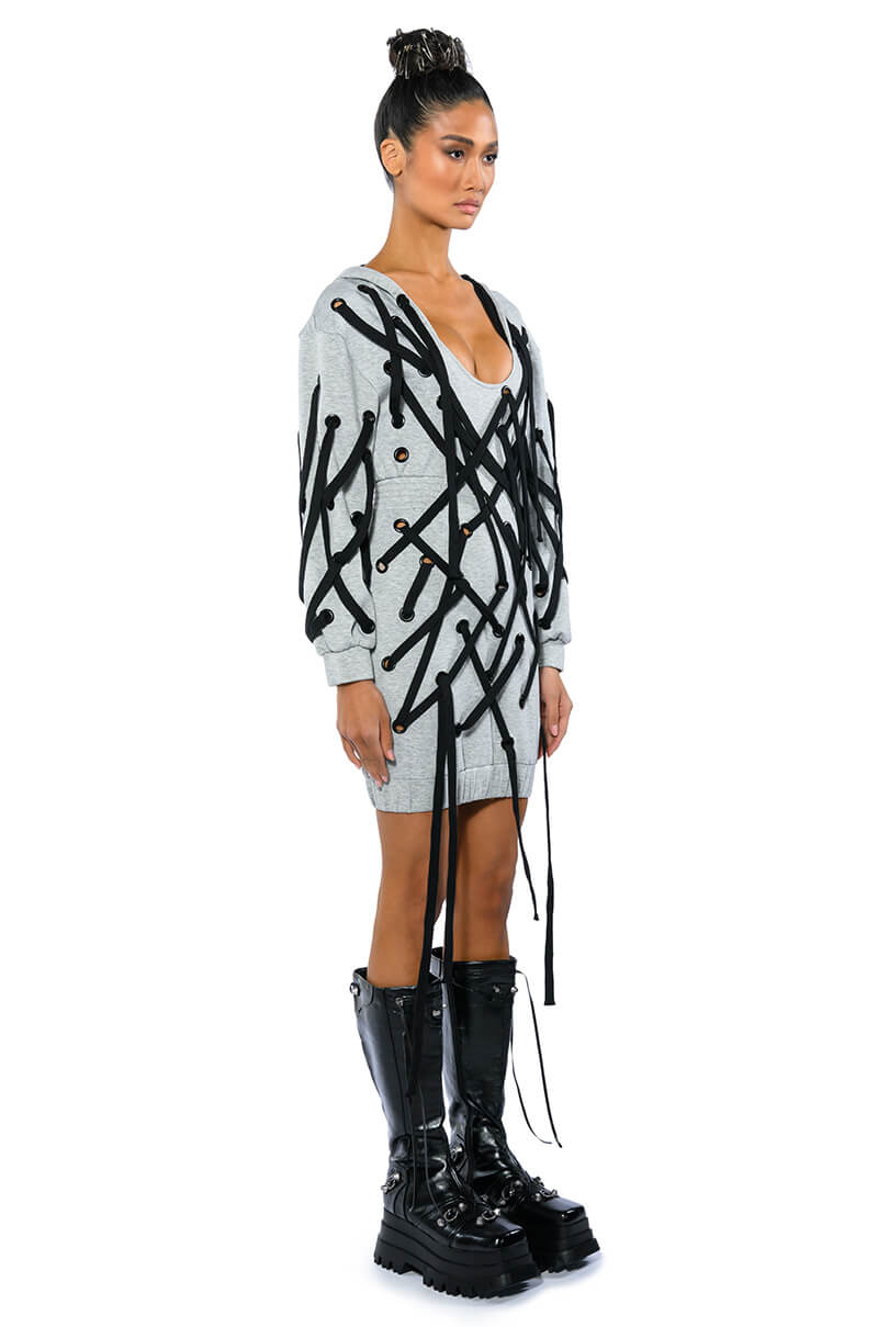 PARKER STRING DETAIL SWEATSHIRT DRESS