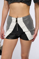PARTY ALL AROUND ME FAUX LEATHER SHORT