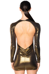 PARTY IN THE BACK METALLIC MINI DRESS