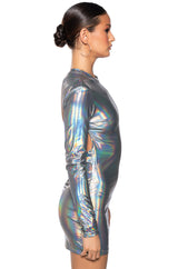 PARTY IN THE BACK METALLIC MINI DRESS