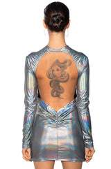 PARTY IN THE BACK METALLIC MINI DRESS