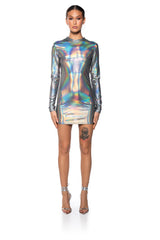 PARTY IN THE BACK METALLIC MINI DRESS