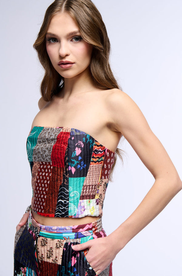 PATCHWORK QUILTED CORSET